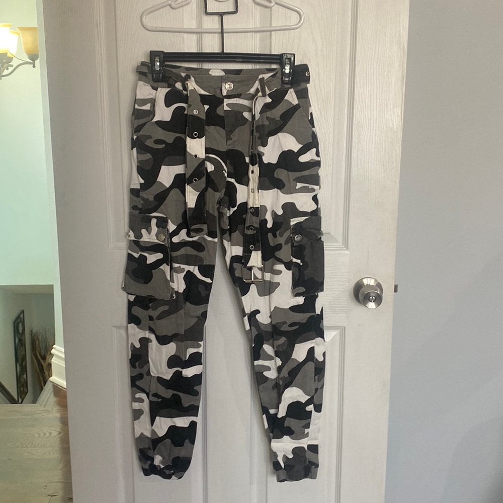 Black Camouflage Cargo Pants